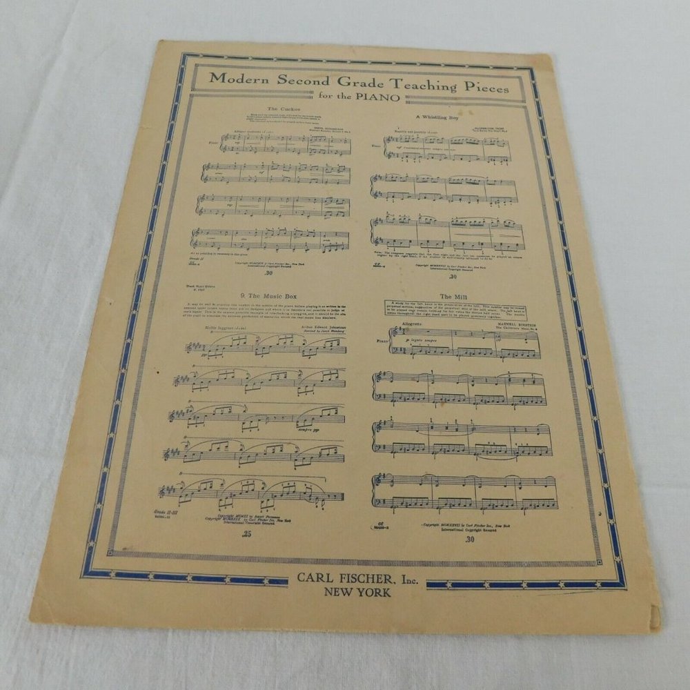 Antique Piano Sheet Music 1906 The Music Box Easy Instructive Second Third Grade - Picture 5 of 6